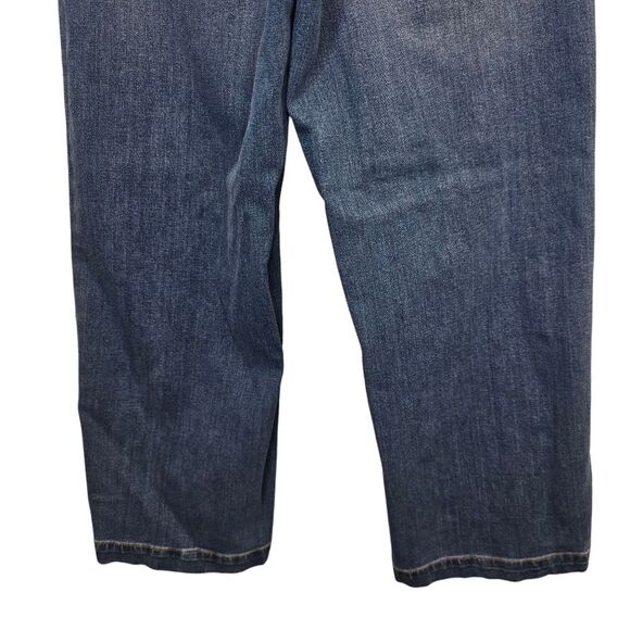 MUJI Women's XS 4 Way Stretch Wide Leg Medium Wash Blue Denim Jeans - Picture 10 of 16